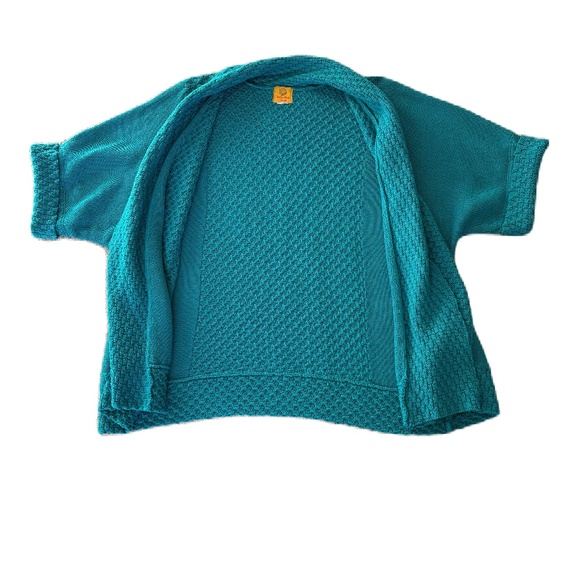 Ruby Rd sweater chunky knit open drape cardigan green - Picture 2 of 16